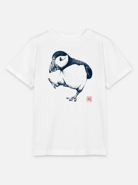 Puffin mit Kanji Stempel - Stanley/Stella Kinder T-Shirt MINI CREATOR - Weiß