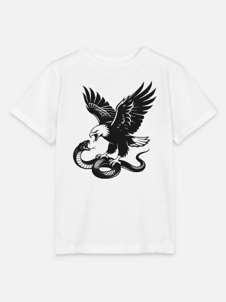 Adler gegen Schlange Silhouette - Stanley/Stella Kinder T-Shirt MINI CREATOR - Weiß