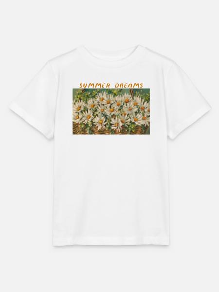 Summer Dreams – Daisy Basket Blumenkomposition - Stanley/Stella Kinder T-Shirt MINI CREATOR  - Weiß