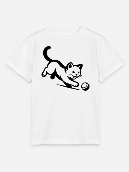Cat - Stanley/Stella MINI CREATOR Kids’ T-Shirt - white