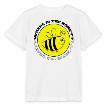 Bee Where is the Honey - Stanley/Stella MINI CREATOR Kids’ T-Shirt - white - Front - Maike (125cm)