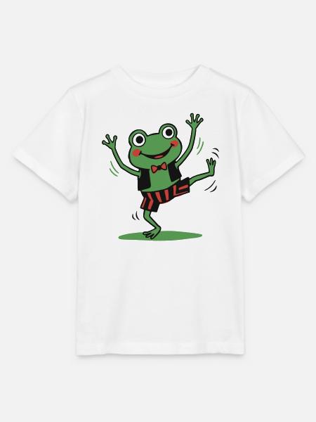 Tanzender Frosch im Anzug - Stanley/Stella Kinder T-Shirt MINI CREATOR - Weiß