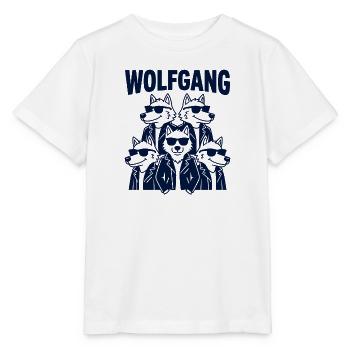 Jeu de mots drôle avec Wolfgang Bande - T-shirt bio MINI CREATOR Stanley/Stella Enfant - blanc - Devant - Maike (125cm)