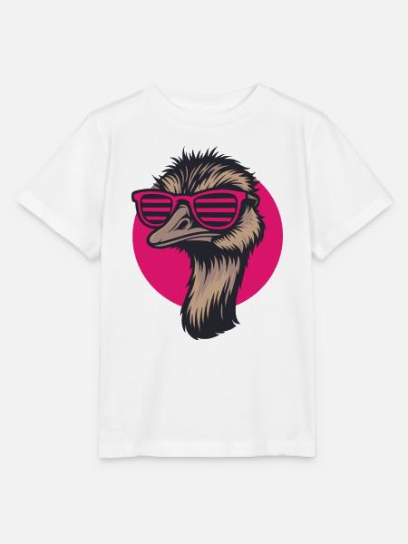 Strauß mit Sonnenbrille, Nandu, Emu - Stanley/Stella Kinder T-Shirt MINI CREATOR - Weiß