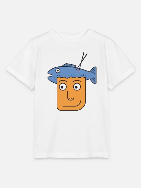 Fang des Tages: Skurrile Fischhut-Illustration - Stanley/Stella Kinder T-Shirt MINI CREATOR - Weiß
