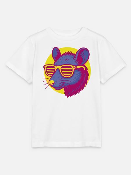Ratte mit Sonnenbrille - Stanley/Stella Kinder T-Shirt MINI CREATOR - Weiß