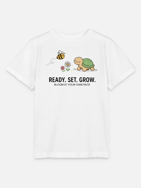 Sanfte Gartenschildkröte und Biene - Stanley/Stella Kinder T-Shirt MINI CREATOR - Weiß