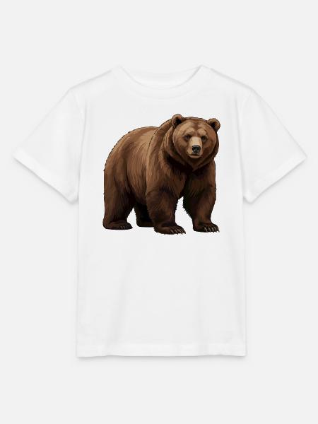 Braunbär Grafik im Naturstil - Stanley/Stella Kinder T-Shirt MINI CREATOR - Weiß