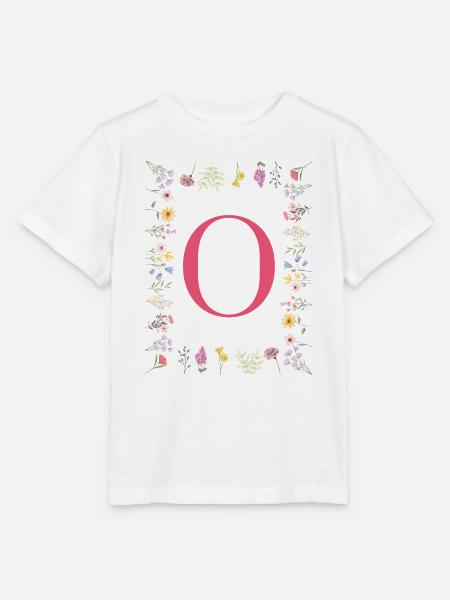 Florale Initialen "O", Buchstaben Monogramm - Stanley/Stella Kinder T-Shirt MINI CREATOR - Weiß