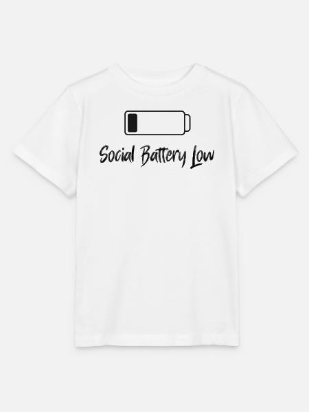 Social Battery Low - Stanley/Stella Kinder T-Shirt MINI CREATOR - Weiß