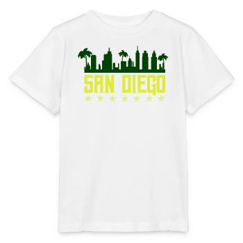 San Diego Skyline Neon Yellow - Stanley/Stella MINI CREATOR Kids’ T-Shirt - white - Front - Maike (125cm)