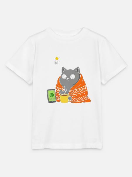 Katzenkaffee im Orange Mantel - Stanley/Stella Kinder T-Shirt MINI CREATOR  - Weiß