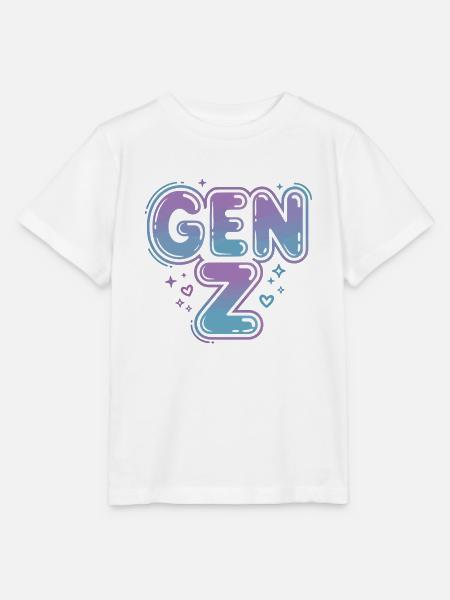 Gen Z Gradient Schrift Design - Stanley/Stella Kinder T-Shirt MINI CREATOR  - Weiß