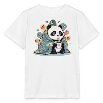 Panda câlin sous la couverture nuageuse - T-shirt bio MINI CREATOR Stanley/Stella Enfant - blanc - Devant - Maike (125cm)