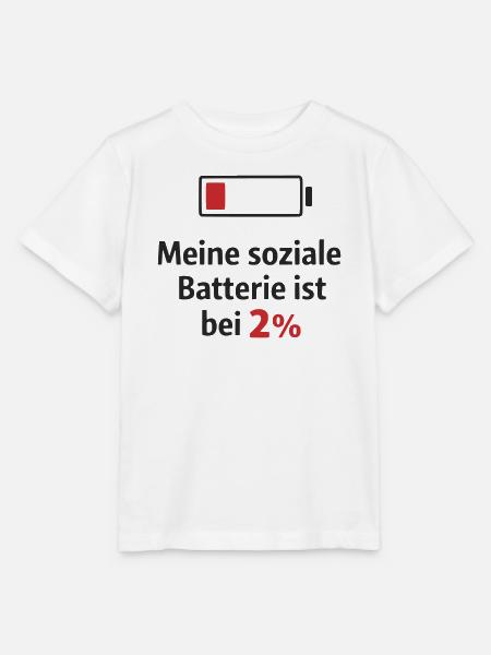 Soziale Batterie bei 2 Prozent - Stanley/Stella Kinder T-Shirt MINI CREATOR  - Weiß