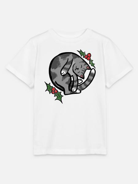 Gemütliche Schlafkatze mit Holly - Stanley/Stella Kinder T-Shirt MINI CREATOR  - Weiß