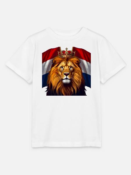Kronlöwe auf niederländischer Flagge - Stanley/Stella Kinder T-Shirt MINI CREATOR - Weiß
