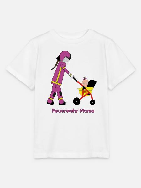 Feuerwehr Mama im Einsatz - Stanley/Stella Kinder T-Shirt MINI CREATOR - Weiß