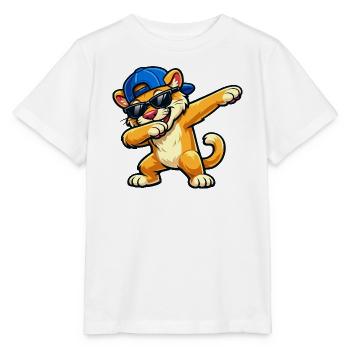 Dabbing Cougar - Stanley/Stella Kinder T-Shirt MINI CREATOR  - Weiß - Vorne - Maike (125cm)