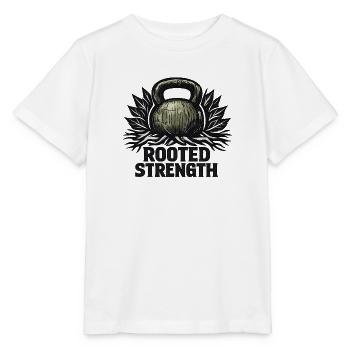 Rooted Strength: Eco-Primal Kettlebell Design - Stanley/Stella MINI CREATOR Kids’ T-Shirt - white - Front - Maike (125cm)