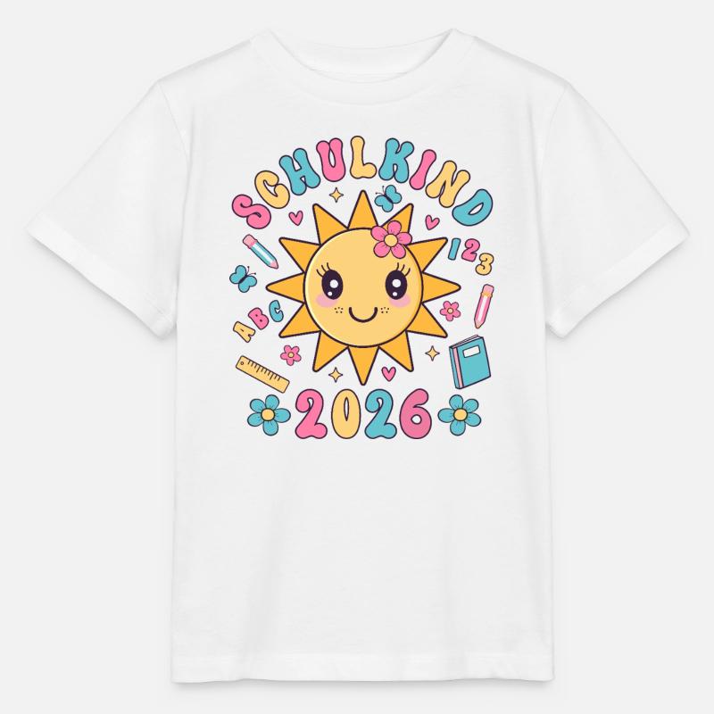 Schulkind 2026 Einschulung Mädchen Geschenkidee - Stanley/Stella Kinder T-Shirt MINI CREATOR  - Weiß