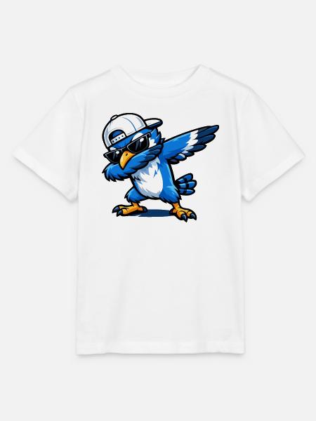 Dabbing Blue Jay - Stanley/Stella Kinder T-Shirt MINI CREATOR - Weiß