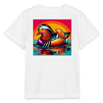 Canard mandarin - T-shirt bio MINI CREATOR Stanley/Stella Enfant - blanc - Devant - Maike (125cm)