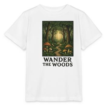 Forest path of hikers - Stanley/Stella MINI CREATOR Kids’ T-Shirt - white - Front - Maike (125cm)