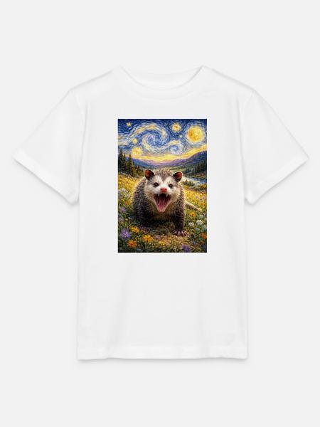 Opossum Sternennacht - Stanley/Stella Kinder T-Shirt MINI CREATOR - Weiß