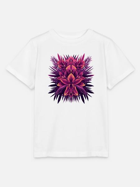 Kunstvoller Blütenmandala - Stanley/Stella Kinder T-Shirt MINI CREATOR  - Weiß
