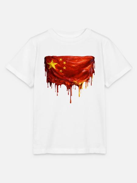 Tropfende China Flaggenkunst - Stanley/Stella Kinder T-Shirt MINI CREATOR - Weiß