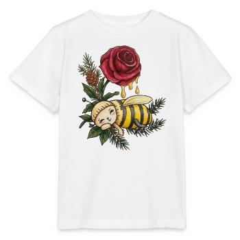 Honey Bee Dreaming Among Roses - Stanley/Stella MINI CREATOR Kids’ T-Shirt - white - Front - Maike (125cm)
