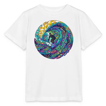 Psychedelische Surfwelle - Stanley/Stella Kinder T-Shirt MINI CREATOR  - Weiß - Vorne - Maike (125cm)
