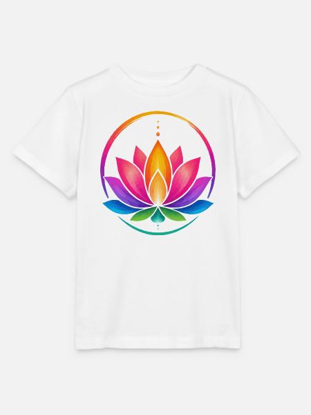 Regenbogen-Lotus im Kreis - Stanley/Stella Kinder T-Shirt MINI CREATOR - Weiß