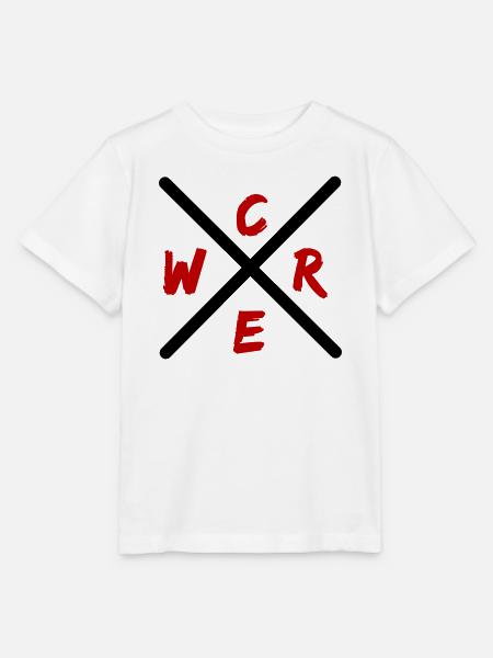 Crew Brush Rot Wortmark - Stanley/Stella Kinder T-Shirt MINI CREATOR  - Weiß