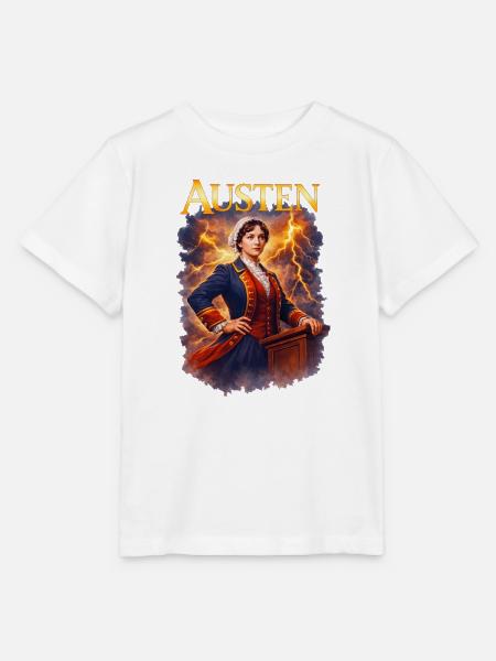 Jane Austen Porträt - Stanley/Stella Kinder T-Shirt MINI CREATOR - Weiß