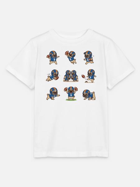 Suesser Mops Football Spieler Touchdown - Stanley/Stella Kinder T-Shirt MINI CREATOR  - Weiß