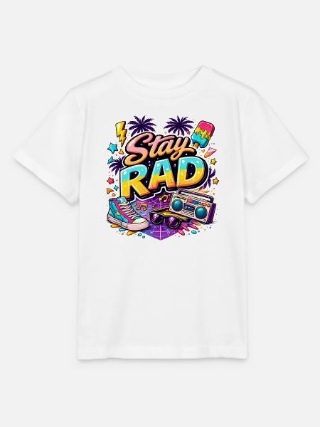 Stay Rad Neon 90s Vibe - Stanley/Stella Kinder T-Shirt MINI CREATOR  - Weiß