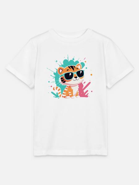 Tiger Chic bunte Sonnenbrillen - Stanley/Stella Kinder T-Shirt MINI CREATOR - Weiß