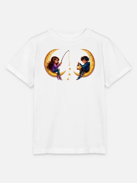 Junge Mädchen Halbmond - Stanley/Stella Kinder T-Shirt MINI CREATOR - Weiß