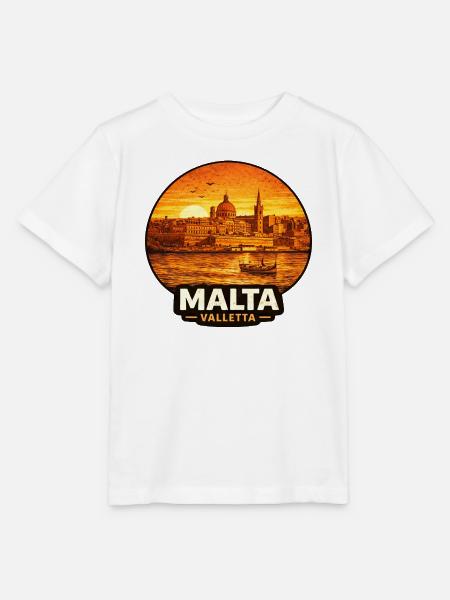 Malta Valletta Skyline Sonnenuntergang - Stanley/Stella Kinder T-Shirt MINI CREATOR - Weiß