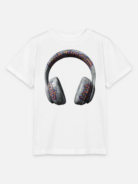 Loud Thoughts Graffiti Kopfhörer - Stanley/Stella Kinder T-Shirt MINI CREATOR - Weiß