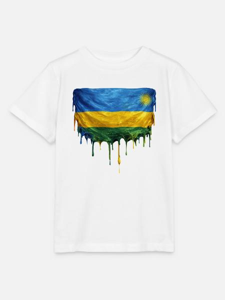 Tropfenkunst: Rwanda Flagge - Stanley/Stella Kinder T-Shirt MINI CREATOR  - Weiß