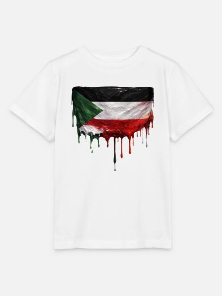 Sudan Flagge Tropfenkunst - Stanley/Stella Kinder T-Shirt MINI CREATOR  - Weiß