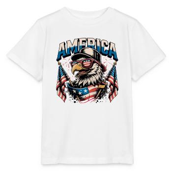 Patriotic Eagle with Flags - Stanley/Stella MINI CREATOR Kids’ T-Shirt - white - Front - Maike (125cm)