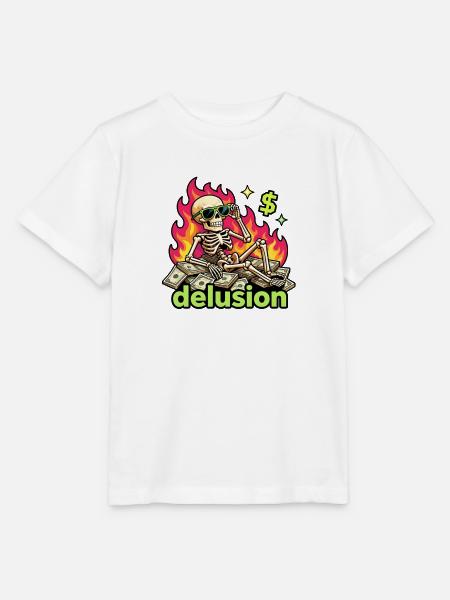 Flammende Dollar Skelett-Wahnvorstellung - Stanley/Stella Kinder T-Shirt MINI CREATOR  - Weiß