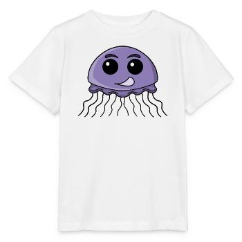 Lilac Jellyfish Cartoon - Stanley/Stella MINI CREATOR Kids’ T-Shirt - white - Front - Maike (125cm)