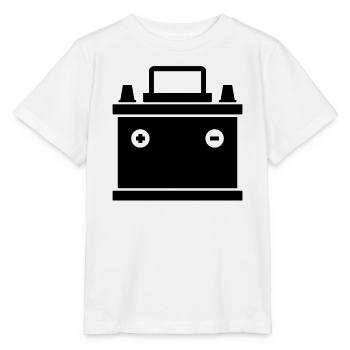 Autobatterie - Stanley/Stella Kinder T-Shirt MINI CREATOR  - Weiß - Vorne - Maike (125cm)