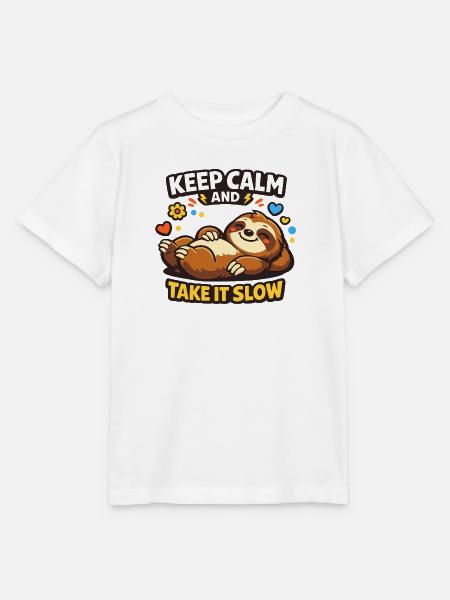 Faultier Ruhe Take It Slow - Stanley/Stella Kinder T-Shirt MINI CREATOR  - Weiß