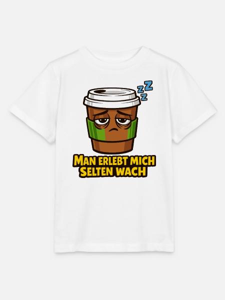 Schläfriger Kaffee Spruch - Stanley/Stella Kinder T-Shirt MINI CREATOR  - Weiß